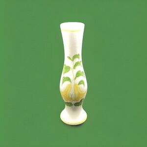 Vintage 1981 FTDA Portugal Ceramic Vase Yellow Flowers Floral 8" Decorative